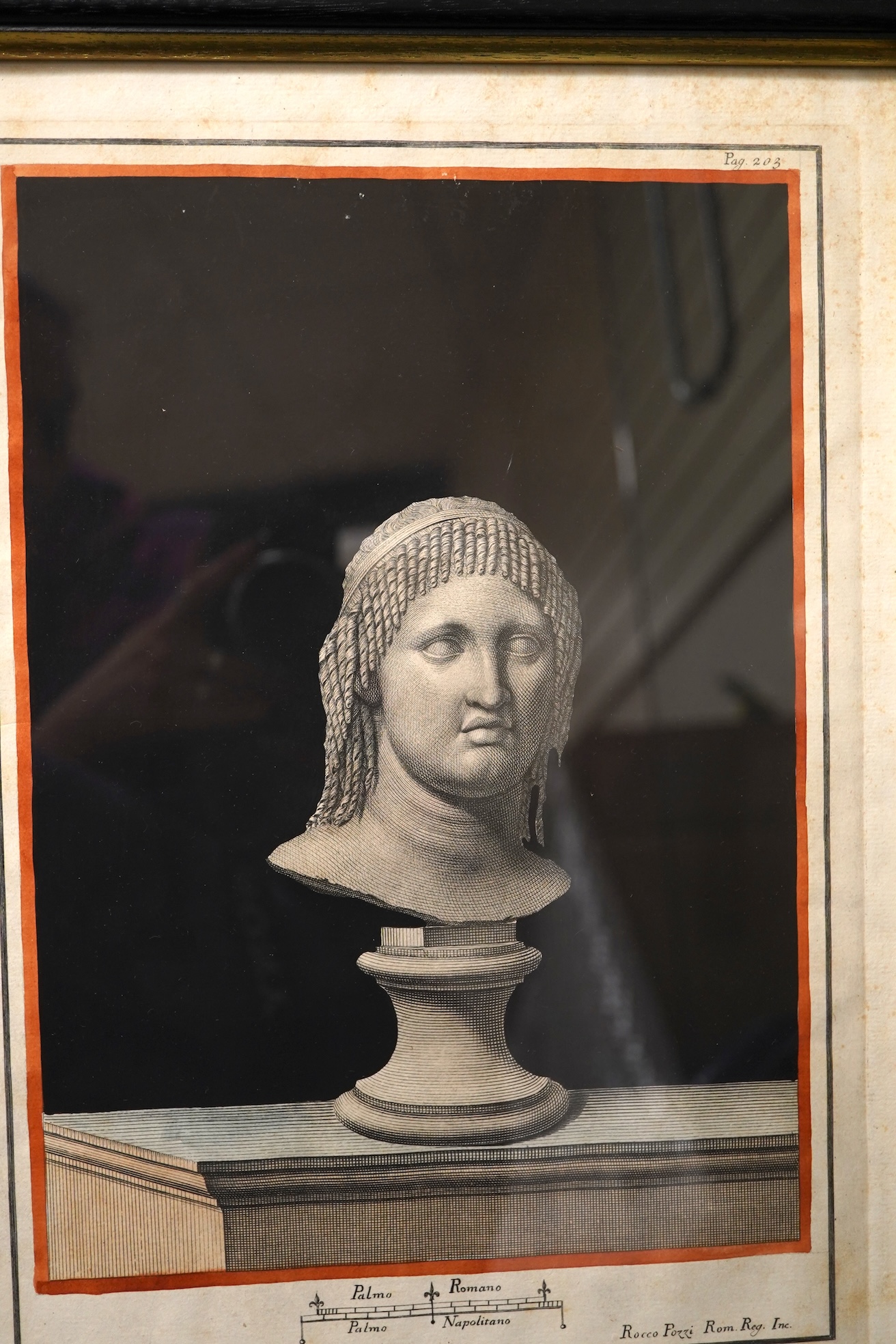 Set of four 18th century Italian etchings, Greek busts to include busts of Thespis and Sophocles, 36 x 26cm